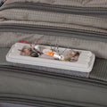 Fishpond Tacky Fly Doc MagPad attached to fishing bag, holding various fishing flies and lures for easy access and organized fishing tackle.