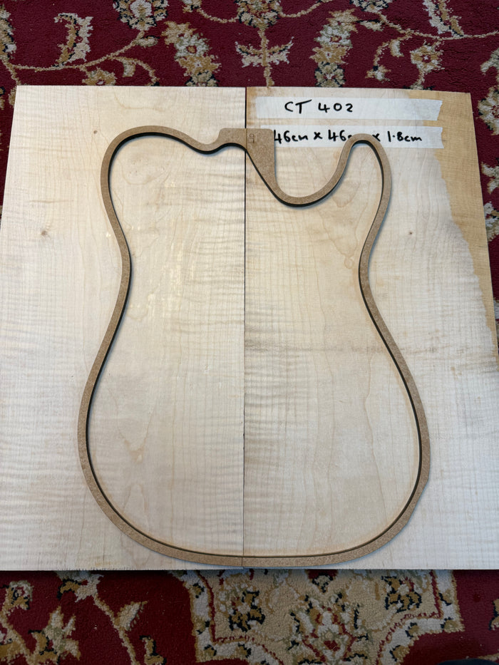 Flamed Sycamore - Carve top - 2 Piece - 46cm x 46cm x 1.8cm