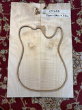 Flamed Sycamore - Carve top - 2 Piece - 55cm x 39cm x 2.2cm