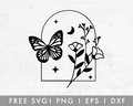 FREE Aesthetic Butterfly Window SVG Cut File for Cricut, Cameo Silhouette | Free SVG Cut File