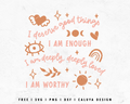FREE Affirmation SVG | Boho Clipart Set SVG Cut File for Cricut, Cameo Silhouette | Free SVG Cut File
