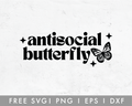 FREE Antisocial Butterfly SVG Cut File for Cricut, Cameo Silhouette | Free SVG Cut File