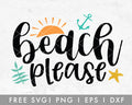 FREE Beach SVG | Beach Please SVG Cut File for Cricut, Cameo Silhouette | Free SVG Cut File