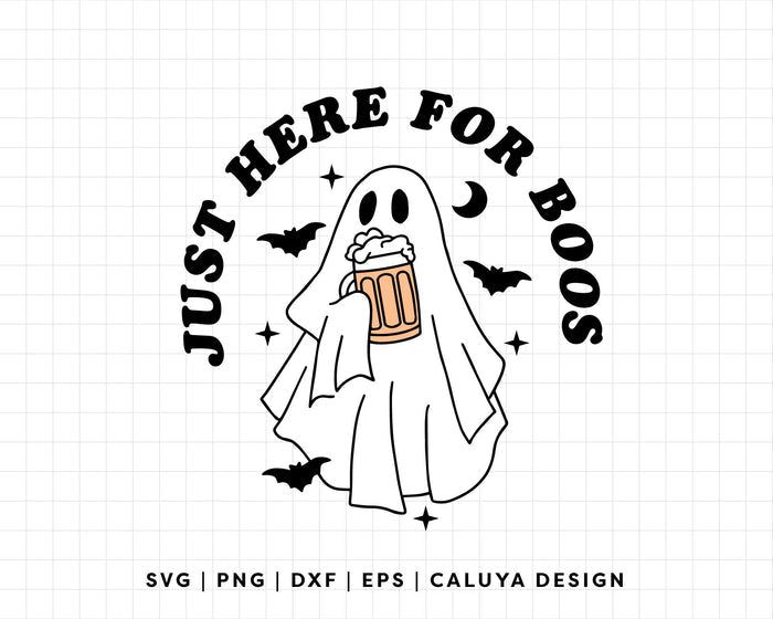 FREE Beer Ghost SVG | Just Here For Boos SVG