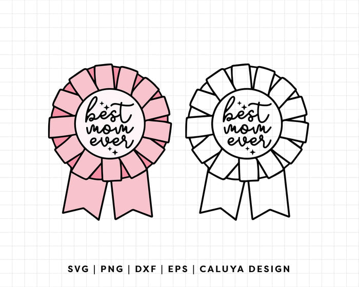 FREE Best Mom Ever SVG | Ribbon Medal SVG
