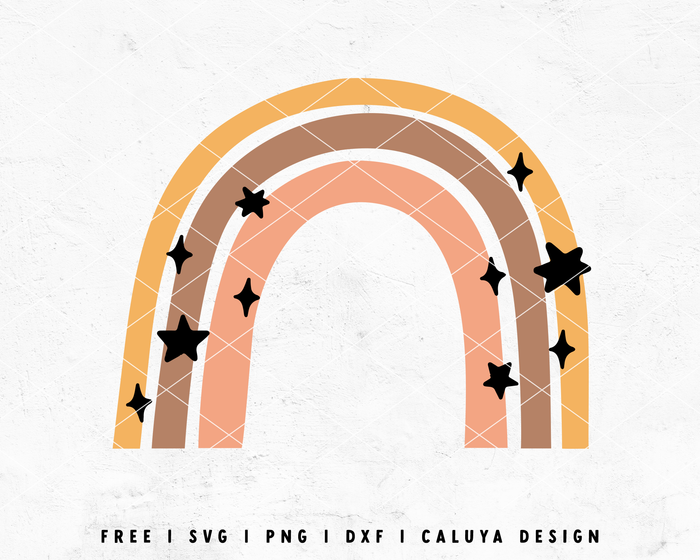 FREE Boho Rainbow SVG | Cute Rainbow SVG Cut File for Cricut, Cameo Silhouette | Free SVG Cut File