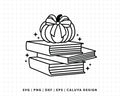 FREE Book & Pumpkin SVG | Pumpkin & Bow Outline SVG