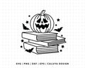 FREE Book & Spooky Pumpkin SVG | Halloween Pumpkin Outline SVG