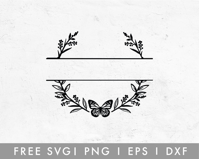 FREE Botanical Butterfly Monogram SVG