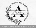 FREE Botanical Kitchen Monogram SVG