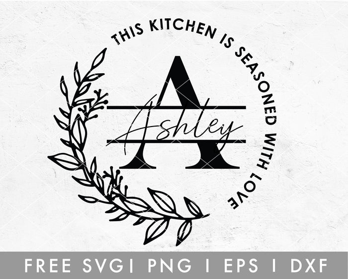 FREE Botanical Kitchen Monogram SVG
