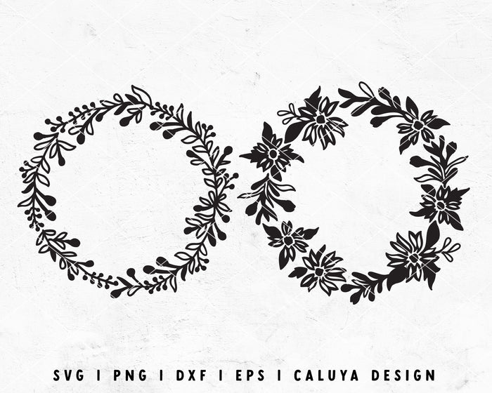 FREE Botanical Wreath SVG | Monogram SVG Cut File for Cricut, Cameo Silhouette | Free SVG Cut File