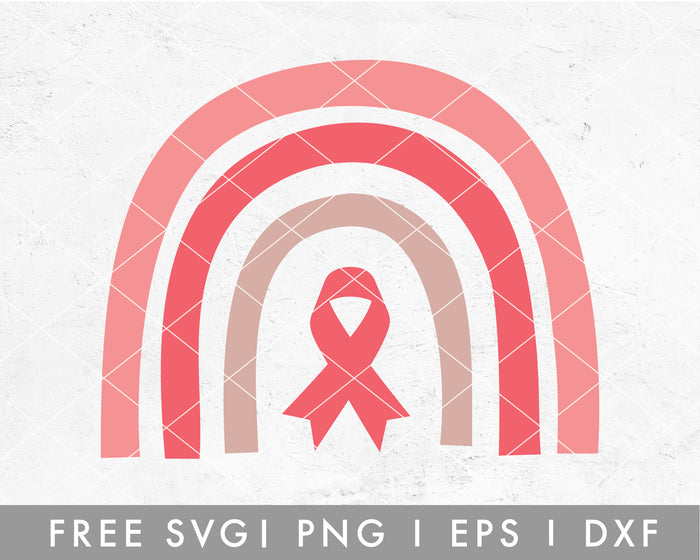 FREE Breast Cancer Awareness Rainbow SVG Cut File for Cricut, Cameo Silhouette