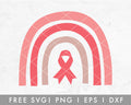 FREE Breast Cancer Awareness Rainbow SVG Cut File for Cricut, Cameo Silhouette