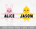 FREE Bunny Chick Monogram SVG Cut File for Cricut, Cameo Silhouette | Free SVG Cut File