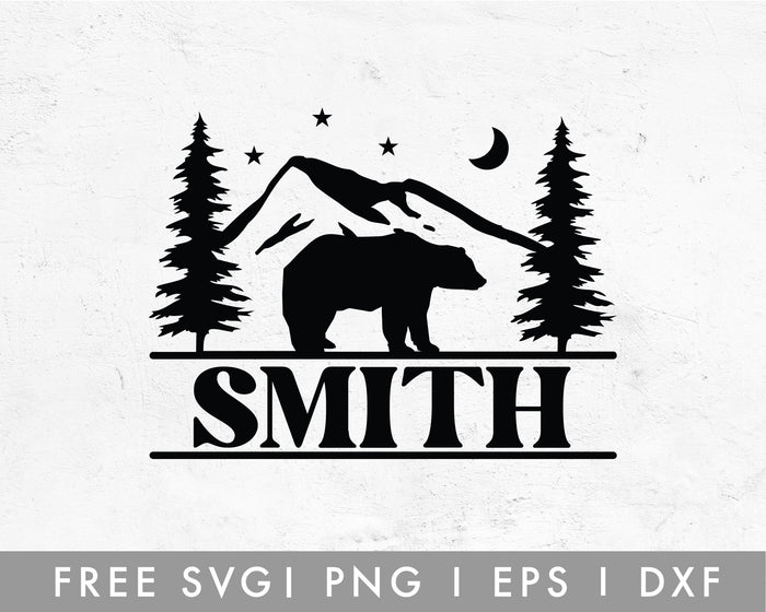 FREE Camping SVG | Family Monogram SVG Cut File for Cricut, Cameo Silhouette | Free SVG Cut File