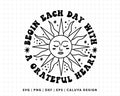 FREE Celestial Sun SVG | Inspirational Quote Outline SVG