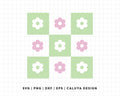 FREE Checkered Flowers SVG | Retro Spring Flower SVG