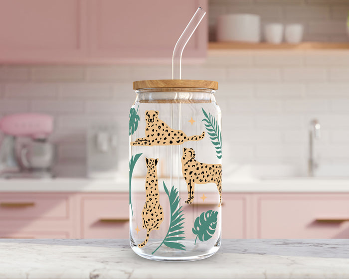 FREE Cheetah SVG | Jungle SVG | Tropical Leaf SVG