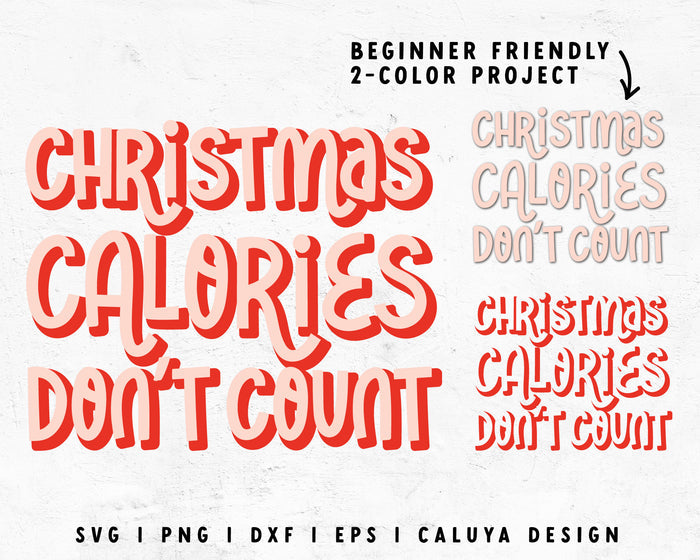 FREE Christmas Calories Don't Count SVG | Retro Christmas SVG Cut File for Cricut, Cameo Silhouette
