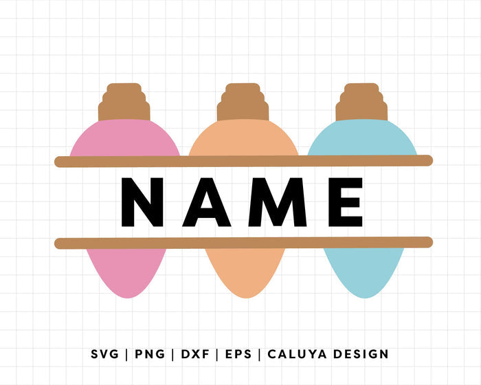 FREE Christmas Light Mongram SVG | Holiday Monogram SVG