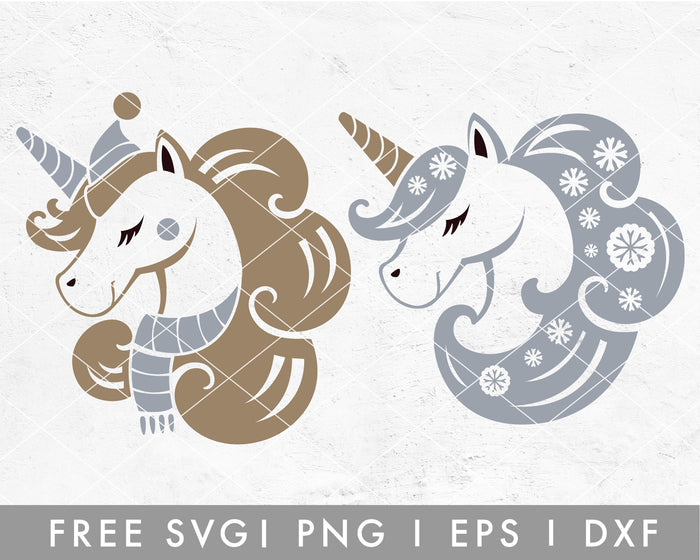 FREE Christmas Shimmering Unicorn SVG