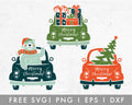 FREE Christmas Truck Back View SVG