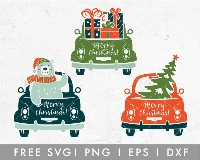 FREE Christmas Truck Back View SVG