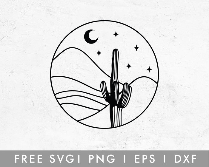 FREE Circle Boho Mountain SVG