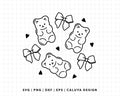 FREE Coquette Gummy Bear SVG | Outline Gummy Bear SVG