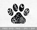 FREE Dog Mom SVG | Botanical Dog Paw SVG Cut File for Cricut, Cameo Silhouette | Free SVG Cut File