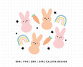 FREE Easter Bunny SVG | Rainbow Peeps SVG