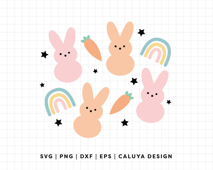 FREE Easter Bunny SVG | Rainbow Peeps SVG