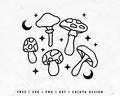 FREE Fall Mushroom SVG | Outline Version Mushroom SVG