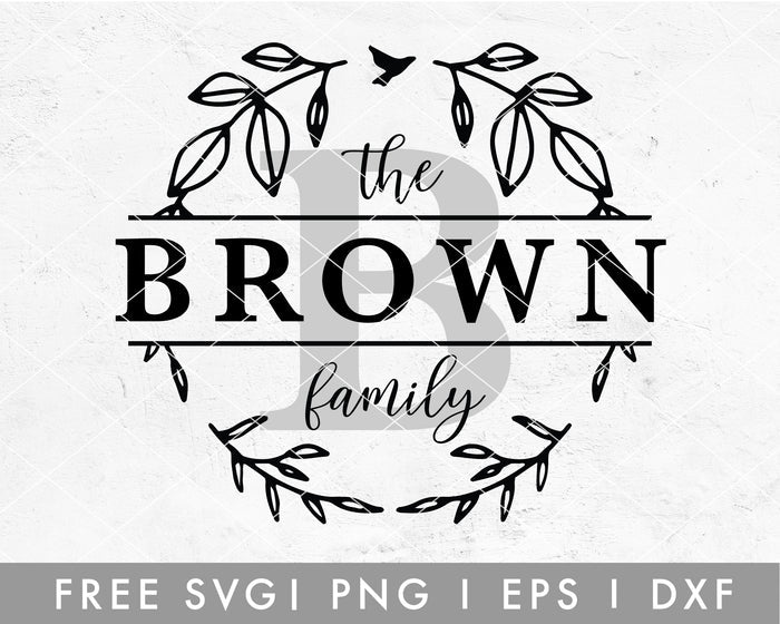 FREE Farmhouse Family Monogram Wreath SVG For Cricut, Cameo Silhouette | Family Sign Making Cut File