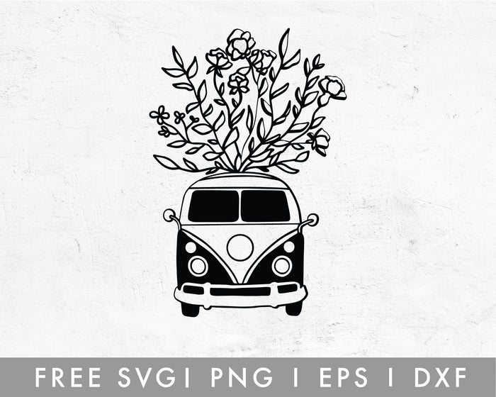 FREE Floral Bus SVG