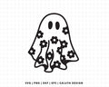 FREE Floral Ghost SVG | Retro Cute Ghost SVG