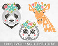 FREE Flower Crown Animals SVG Cut File for Cricut, Cameo Silhouette | Free SVG, PNG, Vector