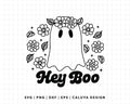 FREE Flower Crown Ghost SVG | Boo Ghost Outline SVG