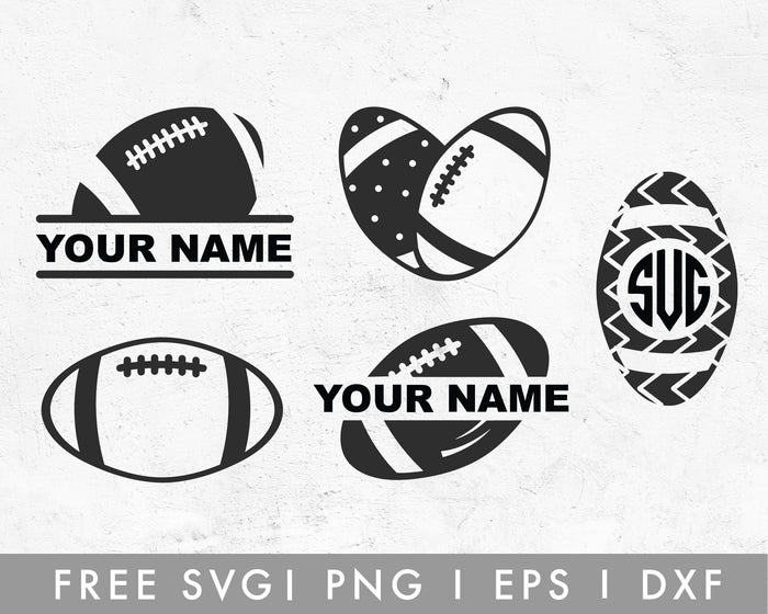 FREE Football Monogram SVG Cut File for Cricut, Cameo Silhouette | Free SVG Cut File