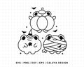 FREE Froggy Halloween SVG | Kawaii Halloween Outline SVG