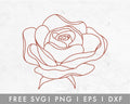 Handdrawn Flower Outline SVG Cut File for Cricut, Cameo Silhouette | Free SVG Rose Flower
