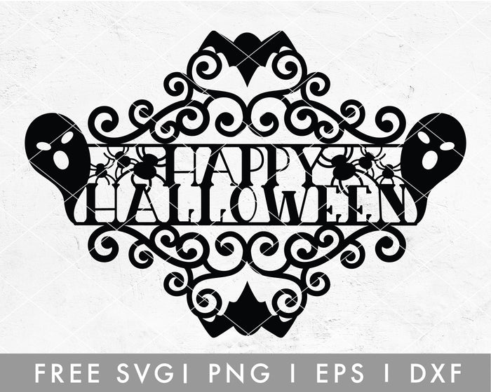 FREE Happy Halloween Sign SVG Cut File for Cricut, Cameo Silhouette