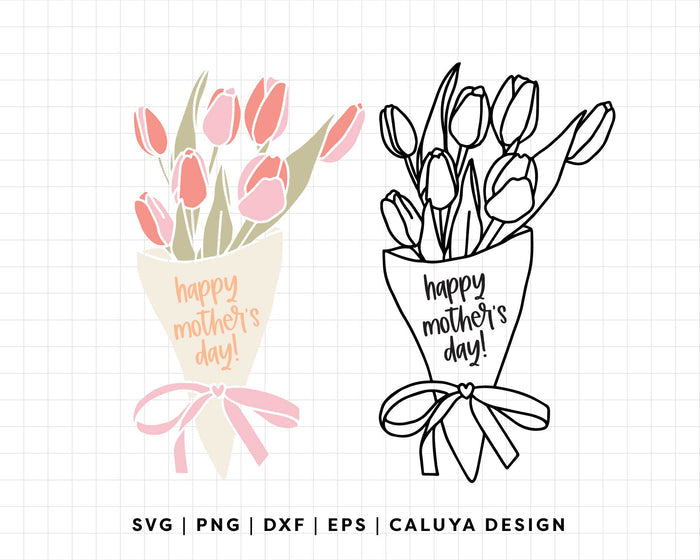 FREE Happy Mothers Day SVG | Tulip Mom SVG