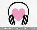 FREE Hart Headphone SVG
