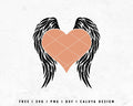 REE Heart with Wings SVG | Angel Heart SVG | Grif SVG Cut File for Cricut, Cameo Silhouette | Free SVG Cut File