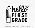 Free Hello 1st Grade SVG | Back to School SVG