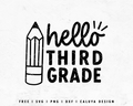 FREE Hello 3rd Grade SVG | Back To School SVG