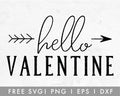 Hello Valentine SVG Cut File for Cricut, Cameo Silhouette | Free SVG Valentine's Day