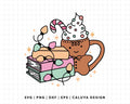 FREE Holiday Book Lover SVG | Cozy Christmas SVG